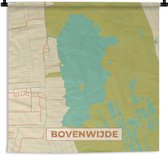 Wandkleed - Wanddoek - Bovenwijde - Vintage - Stadskaart - Plattegrond - Kaart - 90x90 cm - Wandtapijt