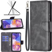 Samsung Galaxy A23 Hoesje - MobyDefend Wallet Book Case Met Koord - Zwart - GSM Hoesje - Telefoonhoesje Geschikt Voor Samsung Galaxy A23