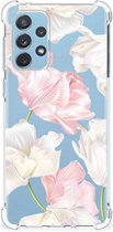 GSM Hoesje Geschikt voor Samsung Galaxy A73 Leuk TPU Back Cover met transparante rand Mooie Bloemen