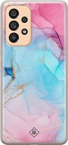 Casimoda® - Samsung A53 hoesje - Marmer blauw roze - Siliconen/TPU - Multi