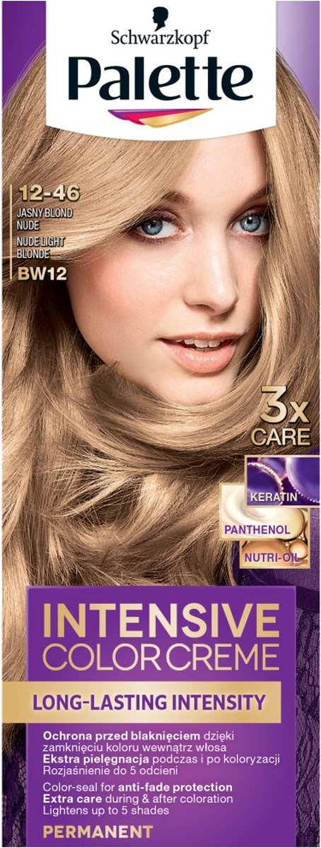 Palette - Intensive Color Creme Hair Colorant farba do włosów w kremie BW12 Nude Light Blonde