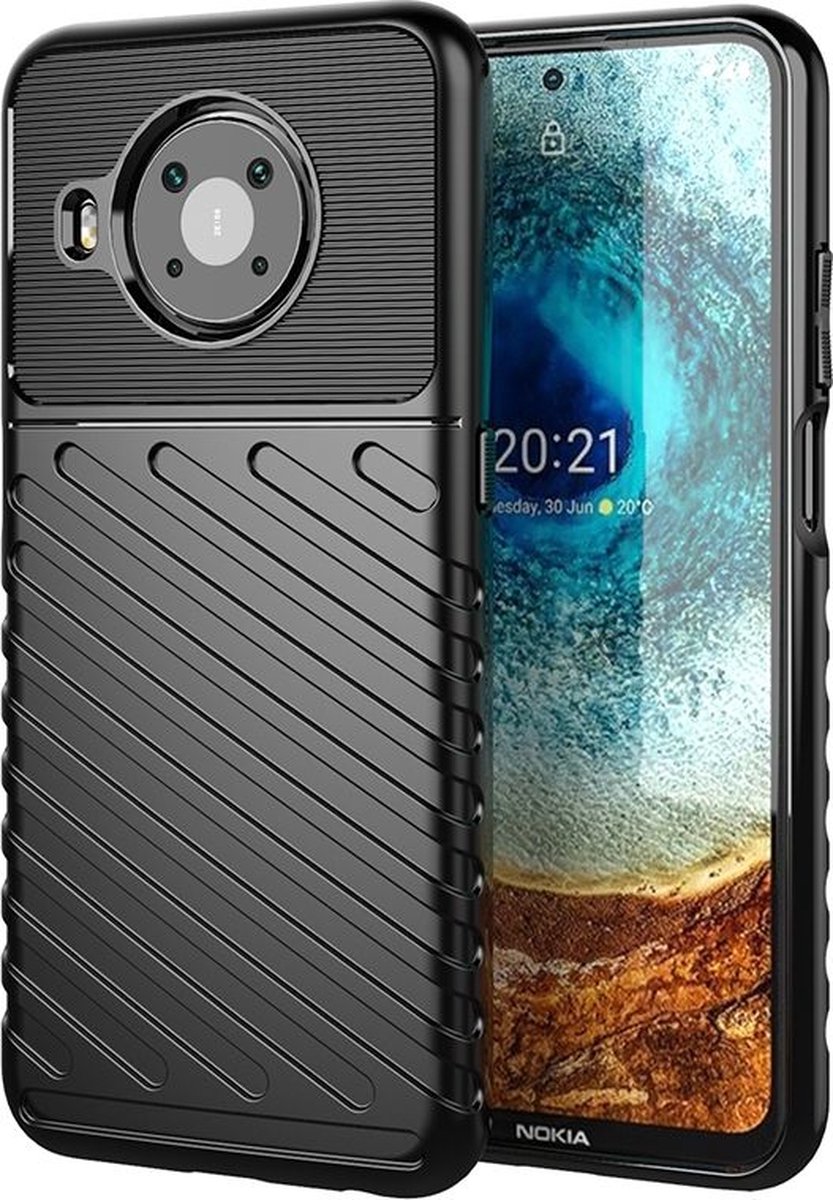 Mobigear Hoesje geschikt voor Nokia X20 Telefoonhoesje Flexibel TPU | Mobigear Groove Backcover | X20 Case | Back Cover - Zwart