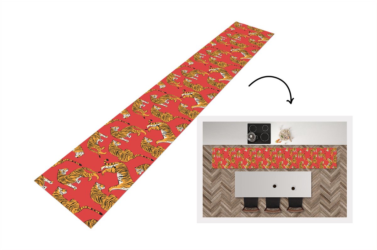 Keukenloper - Keukenmat - Tiger - Jungle - Patronen - 360x60 cm - Keuken vloerkleed