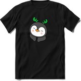 Pinguin Buddy Kerst T-shirt | Groen | Jongens / Meisjes | Grappige Foute kersttrui Shirt Cadeau | Kindershirt | Leuke Elf, Rendier, Kerstboom en Kerstballen Ontwerpen. Maat 104