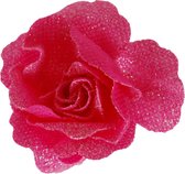 Haarclipje Roos Glitters roze - 7 cm