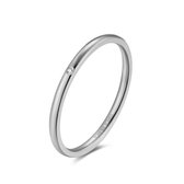 Twice As Nice Ring in edelstaal, 1 mm, 1 kristal  50