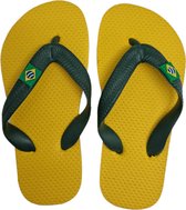 Klassieke Brasil slippers Kids – Teenslippers voor kinderen - Geel – Maat 25