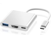 UniRay © - USB-C Hub, 3-in-1 Adapter - USB-C naar HDMI - HMDI Switch - Zilver