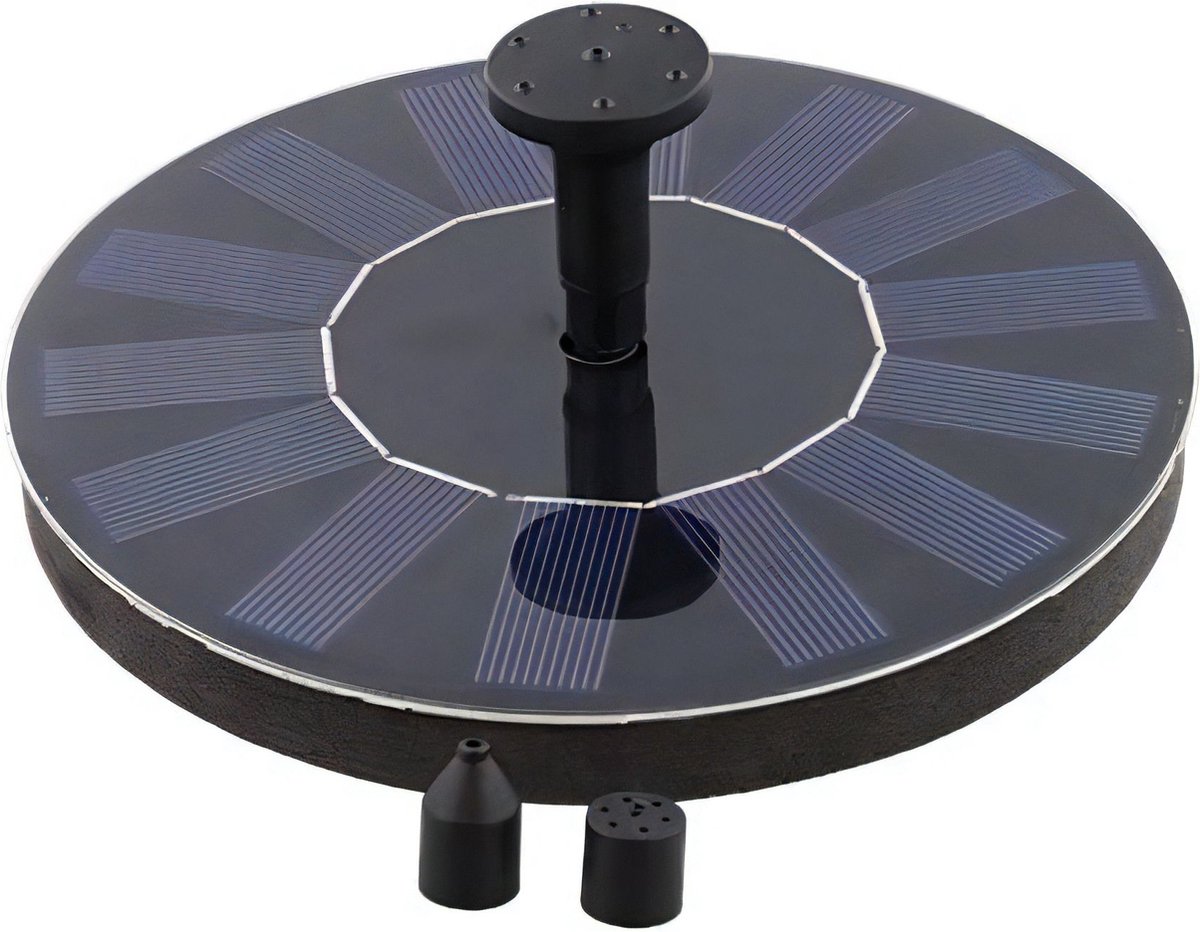 Solar Water Fountain - Fontein op Zonne Energie - Zwart - Geschikt voor Vijver/Zwembad/Vogelbad/Tuin - Milieuvriendelijke Solar Fontein
