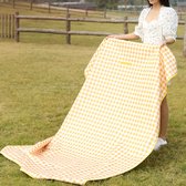 150 bij 200cm Geel Geblokt Picknickkleed Kleed voor Picknick Picknickdeken Waterdicht Buitenkleed