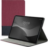 kwmobile hoes voor Samsung Galaxy Tab S8 Plus / S7 Plus / S7 FE - Slanke tablethoes met standaard - Tablet cover in donkerrood / zwart