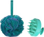 COMBES Badspons - Douche Puff - Scalp Massager - Scrubbing Spons - Badkamer - Accessoires Badkamer - Douche - Badsponzen - Soft spons