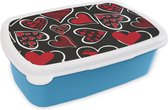 Lunchbox Blauw - Lunchbox - Boîte à pain - Filles - Coeur - Amour - Motifs - Fille - Kids - Enfants - Enfant - 18x12x6 cm - Enfants - Garçon