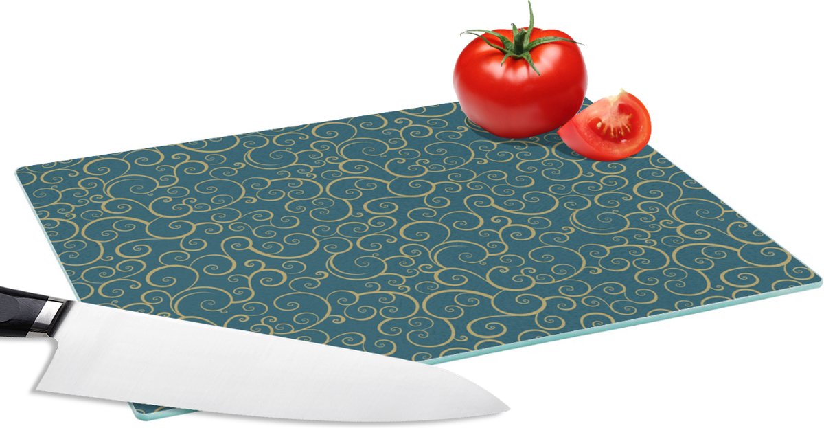 Glazen Snijplank - 28x20 - Patroon - Golven - Spiraal - Snijplanken Glas