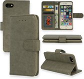 iPhone SE 2022 Hoesje Grijs - Luxe Portemonnee Book Case