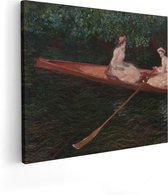 Artaza Toile Peinture Navigation sur l'Epte - Claude Monet - 50x40 - Art - Impression sur toile