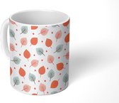Mok - Koffiemok - Meiden - Oranje - Herfst - Patronen - Girl - Kids - Kinderen - Meisjes - Mokken - 350 ML - Beker - Koffiemokken - Theemok