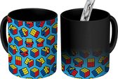 Magische Mok - Foto op Warmte Mokken - Koffiemok - Patroon - Rubiks cube - KubusPatrone - Jongens - Kinderen - Kidsn - Magic Mok - Beker - 350 ML - Theemok