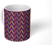 Mok - Koffiemok - Patronen - Zigzag - Lijnen - Retro - Mokken - 350 ML - Beker - Koffiemokken - Theemok