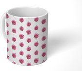 Mok - Koffiemok - Patroon - Rozen - Roze - Mokken - 350 ML - Beker - Koffiemokken - Theemok