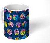 Mok - Koffiemok - Design - Versiering - Blauw - Mokken - 350 ML - Beker - Koffiemokken - Theemok