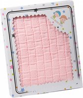 babydeken gebreid 75 x 100 cm roze