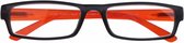 leesbril unisex zwart/oranje sterkte +2,50
