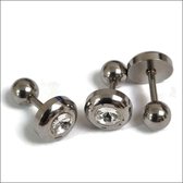 Helixpiercing met zirkonia transparant zilver kleur