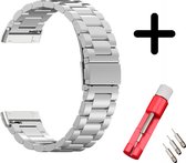 Fitbit Sense bandje staal zilver + toolkit - Maat: L