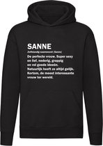 Sanne Hoodie | jarig | verjaardagkado | verjaardag kado | cadeau | Unisex | Trui | Sweater | Hoodie | Capuchon | Zwart