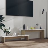 Tv-meubel 180x30x43 cm spaanplaat sonoma eikenkleurig en wit