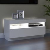 Tv-meubel met LED-verlichting 80x35x40 cm wit