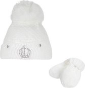 muts en handschoenen junior polyester wit 2-delig