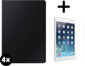 Fooniq Boek Hoes Zwart 4x + Screenprotector 4x - Geschikt Voor Apple iPad Mini 4