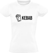 Kebab | Dames T-shirt | Wit | Junkfood | Fastfood | Meal | Lunch | Diner | Maaltijd | Turks | Perzisch