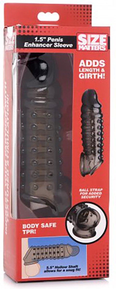 Goedkoopste 1.5 Inch Penis Enhancer Sleeve - Smoke - Sleeves