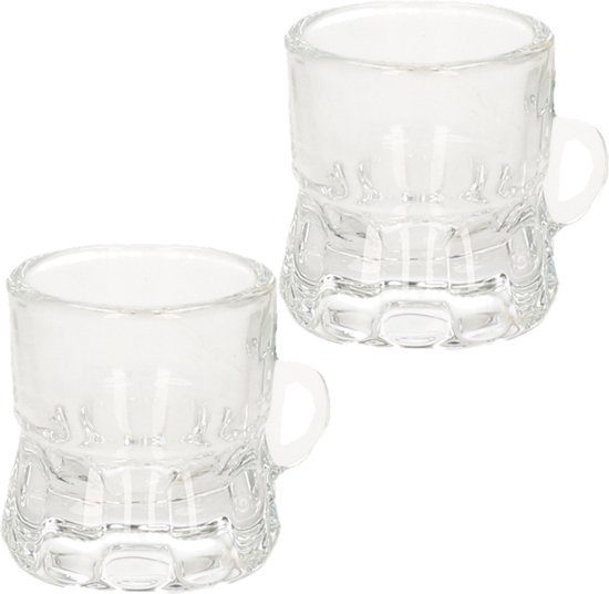Menstruatie Defecte Jongleren 36x Shotglas/borrelglas bierpul glaasjes/glazen met handvat van 2cl - Party  glazen | bol.com