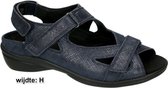 Durea 7258 H - Volwassenen Platte sandalen - Kleur: Blauw - Maat: 39
