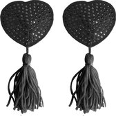 Nipple Tassels - Heart - Black - Nipple Vibrators & Stickers black