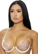 It's Clear To See Rhinestone Bra - Multicolor - One Size - Maat One Size - Lingerie For Her