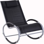 Outsunny Schommelstoel schommelbank lounger schommelstoel met hoofdkussen aluminium tot 120 kg 84A-077