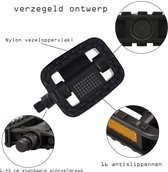 Fietspedalen - Anti slip - Trappers voor fiets met reflector - 14.3 mm schroefdraad Zwart