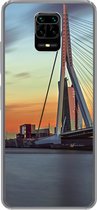 Geschikt voor Xiaomi Redmi Note 10 Lite hoesje - Rotterdam - Erasmus - Zonsondergang - Siliconen Telefoonhoesje