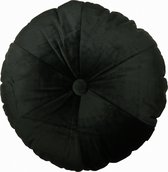 Kussen rond fluweel zwart Ø40cm