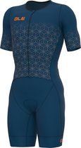 Ale Skinsuit Korte Mouwen Triathlon Maui Long - Blauw - L - Valt klein