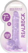 7" / 18 cm Realistic Dildo With Balls - Purple - Realistic Dildos