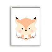 Poster Lieve vos - Bos dieren / Bos / 80x60cm