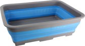 1x Grijs/blauwe opvouwbare afwasbak 37 x 28 cm - Keukenbenodigdheden - Afwassen - Afwasbakken/afwasteilen/afdruiprekken opvouwbaar