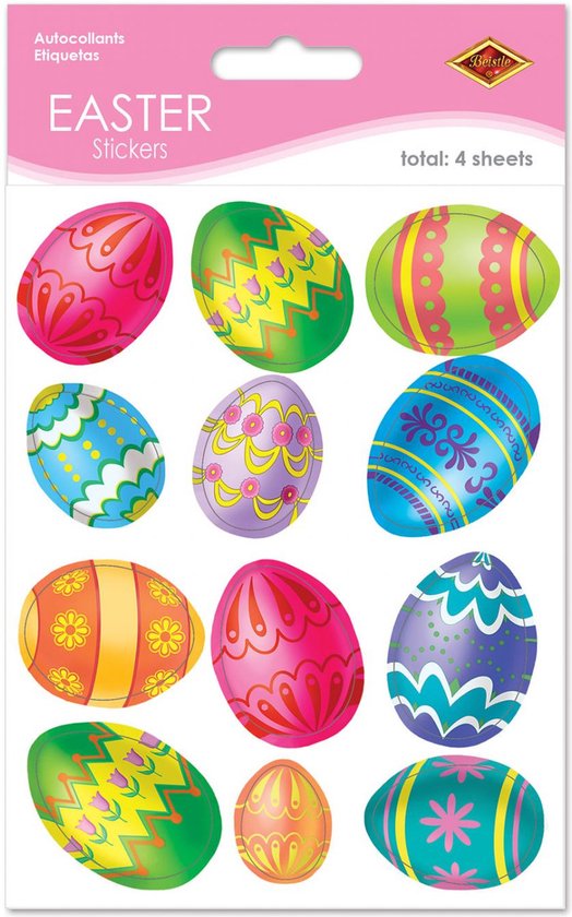 YUZNA 8 vellen paasstickers voor kinderen, schattige paasstickers met