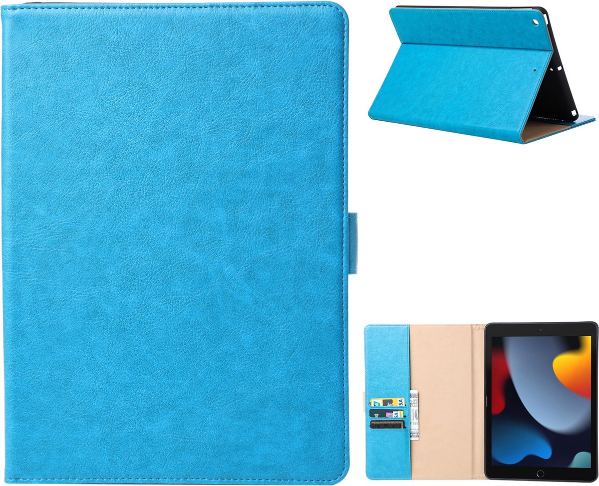 Luxe Tablet Hoes - Geschikt voor iPad Hoes 7e, 8e, 9e Generatie -10.2 inch (2019,2020,2021) - Blauw